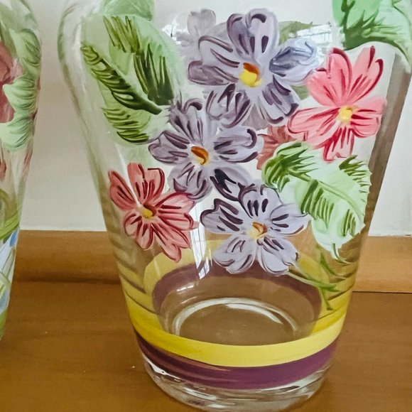 TRACEY PORTER for Waverly Pair of "Garden Room" Hand Painted Vases EUC - Picture 7 of 8